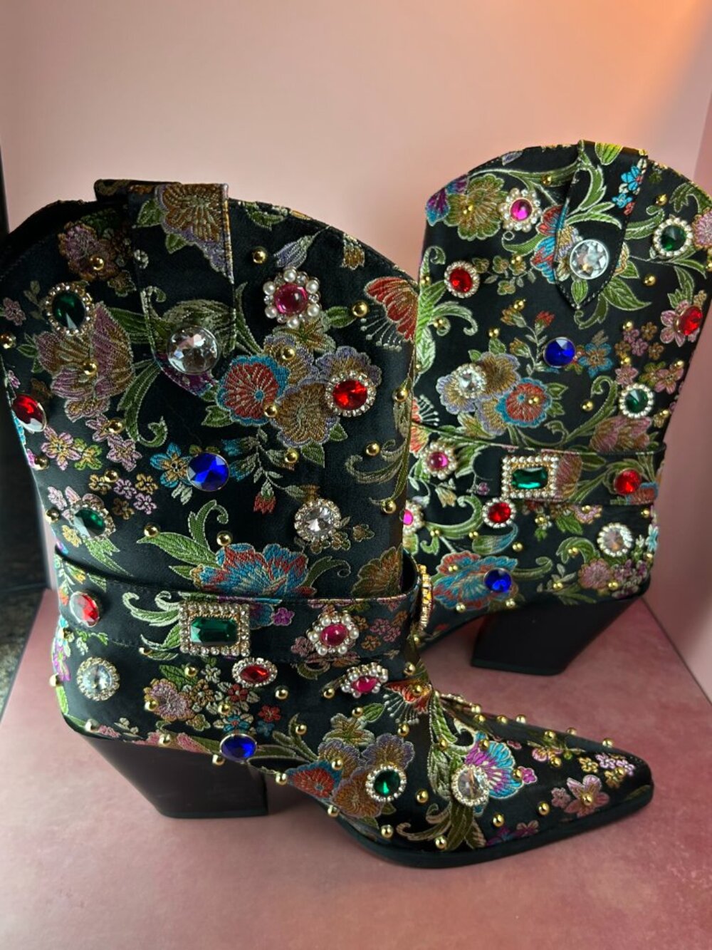 AZALEA WANG DILIGENT WESTERN MID CALF BOOTS (8.5) - Picture 12 of 16
